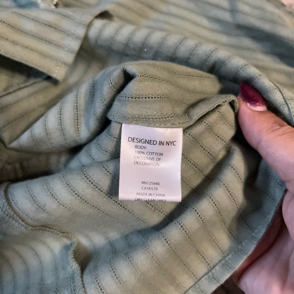 NWOT Intermix Green “Eloise” Ruffled Button Down Blouse - Size 0 Pastel Green - Picture 5 of 5